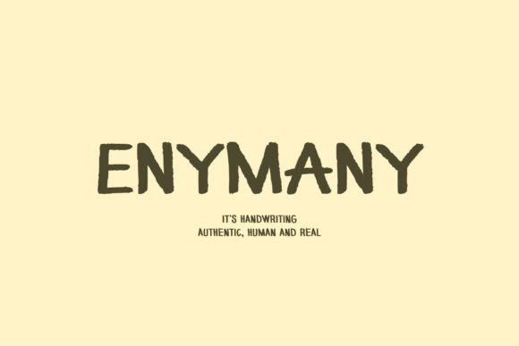 Enymany: A Handwritten Typeface for Authentic Editorial Design