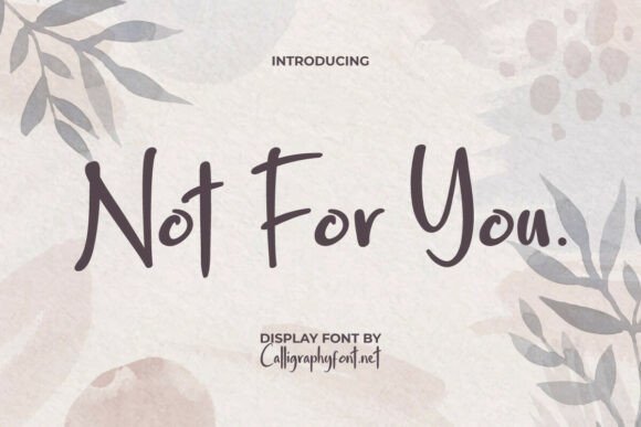 Not for You: A Handcrafted Script Font for Authentic Craft Designs